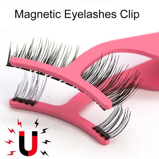 Handle Eyelash Widen Tweezer Ergonomic Stainless Steel Portable FALSE Eyelash Applicator for Magnetic Lashes