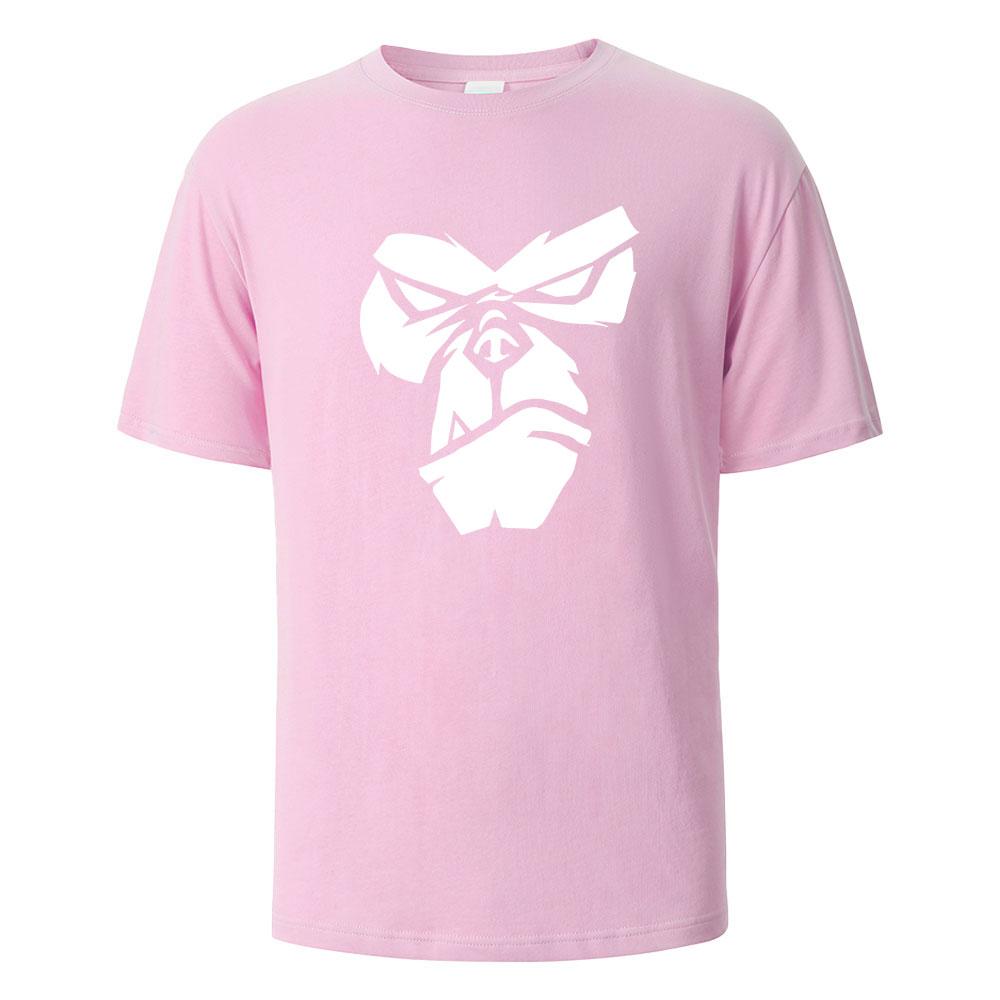 

Футболка с забавным принтом Gorilla Face, летние футболки для мужчин и женщин, 100% хлопок, О-образный вырез, свободный размер, повседневный, с короткими рукавами, в уличном стиле, базовый топ 4XL