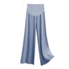 Cool Ice Silk Wide-Leg Pleated Maternity Crop Pants