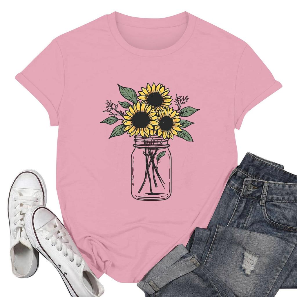 Dámská móda Ležérní Tištěné Krátký rukáv Kulatý výstřih Pulovry