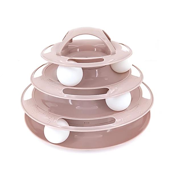 New 3/4 Levels Cats Toy Tower Tracks Cat Toys Interactive Cat Intelligence Training Amusement Plate Tower Pet Products Cat Tunne