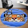 1pc Tiger Waves Office Round Area Rug, Indoor Mat Suitable For Office, Under Office Chairs Bedroom Living Room Home Decor, Room Deco