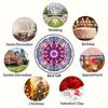 Vibrant 3D Mandala Wind Chime Colorful Kaleidoscope Pattern Dynamic Rotation Art Metal Hanging Decor for Indoor Outdoor Thanksgiving Christmas Gift