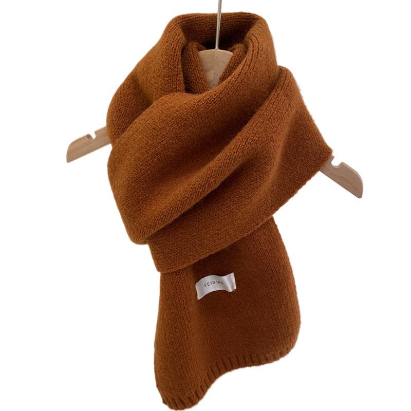 Scarf women's winter new imitation cashmere scarf trendy Korean ins student wool knitted warm couple scarf