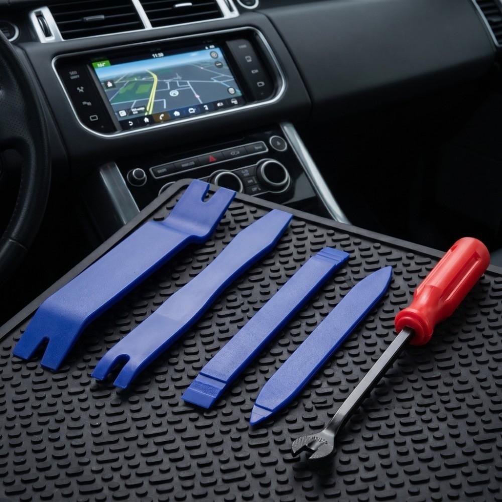 5PCS PP&Carbon Steel Interior Door Panel Removal Set Blue&Red Automotive Interior Trim Pry Set  DIY