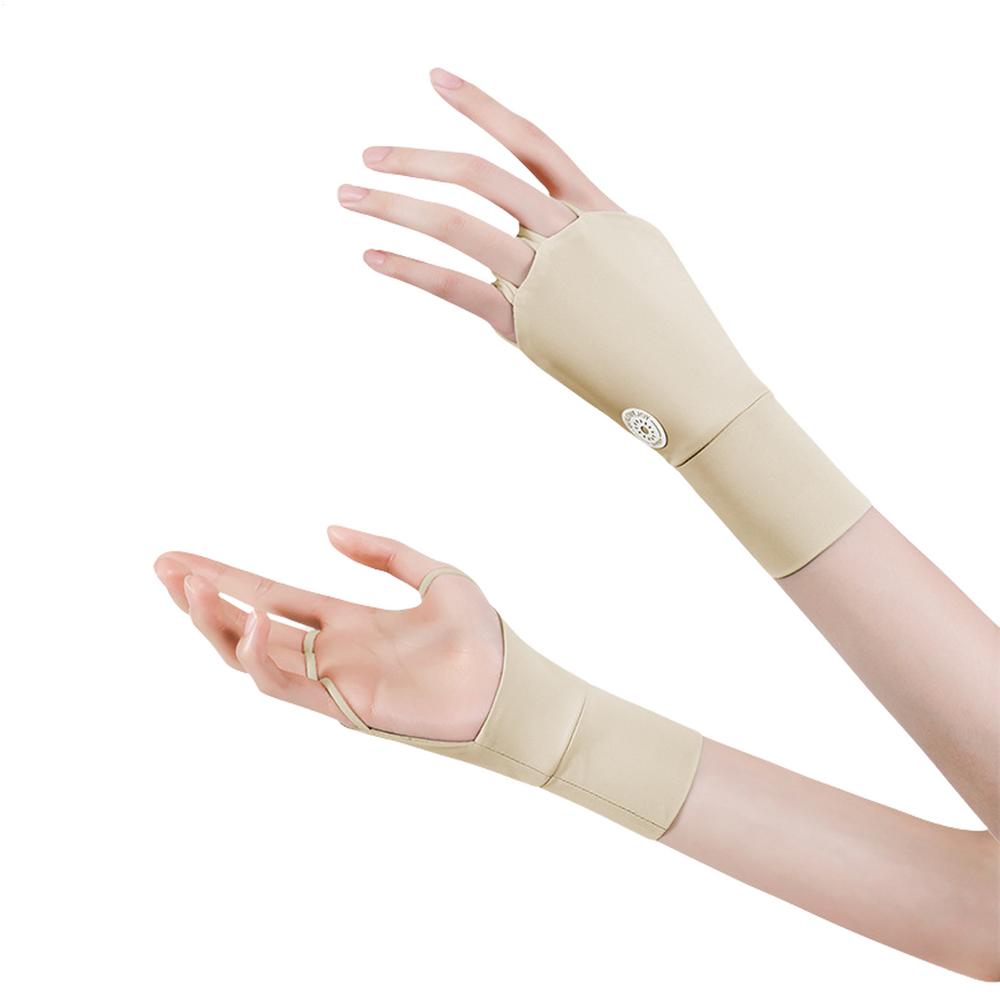 Women Protector Golf Gloves Cool Breathable Half Finger Glove Ice Silk Wrist Wristband Ice Silk Mittens Outdoor