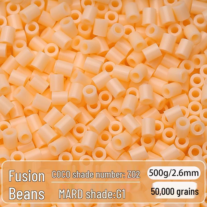 2.6mm High-Quality Fuse Beads Refill Pack: Black, White, Transparent, Red, Skin Colors