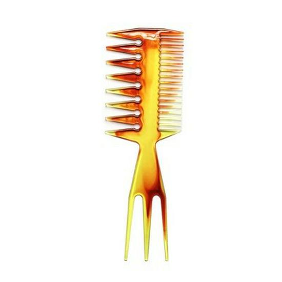 Three-in-One Wide-Tooth Styling Comb: Graphic, Fishbone & Pompadour Designs