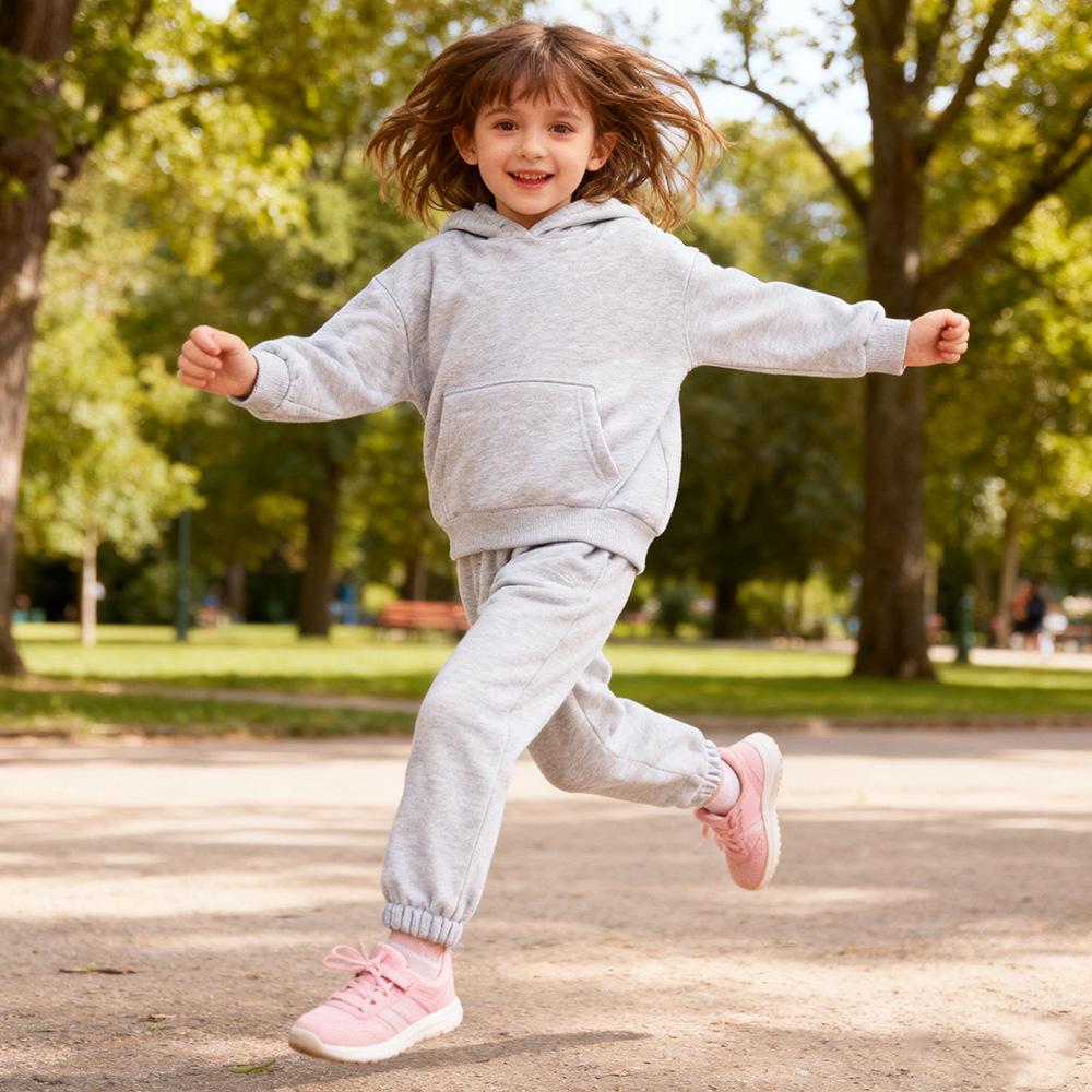 2026 Autumn/Winter European & American Boys' Solid Color Jacket Plus Velvet Hoodie & Long Pants Set (Middle & Big Kids)