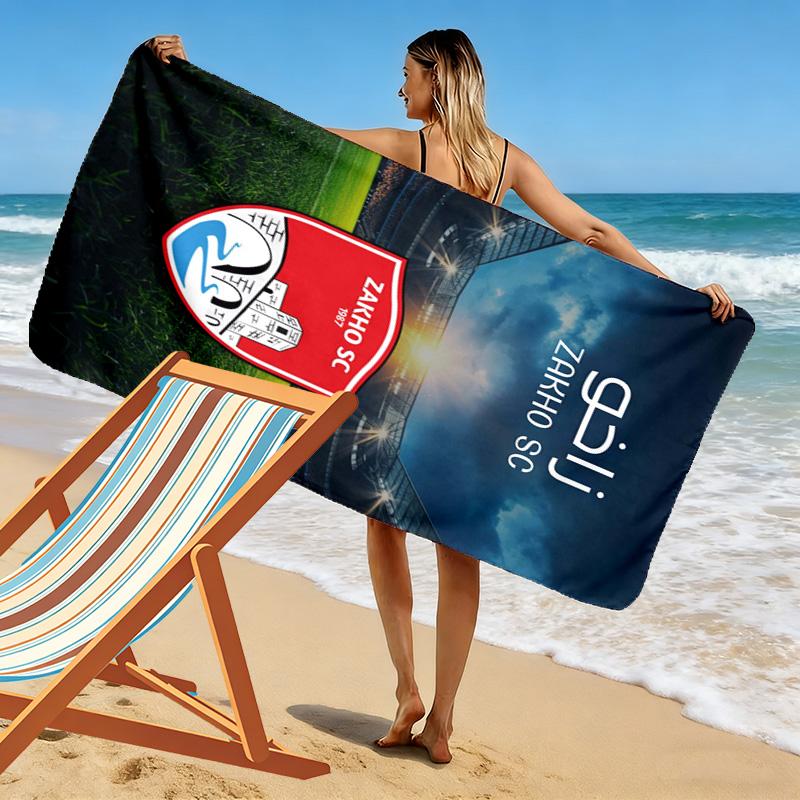 Zakho Sport Club Logo Print Beach Towel, Large Soft Quick Dry Towel for Beach Camping Swimming
