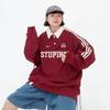Women's Plus Size Striped Long Sleeve Polo Shirt - 2025 Spring/Autumn Retro BF StyleTop