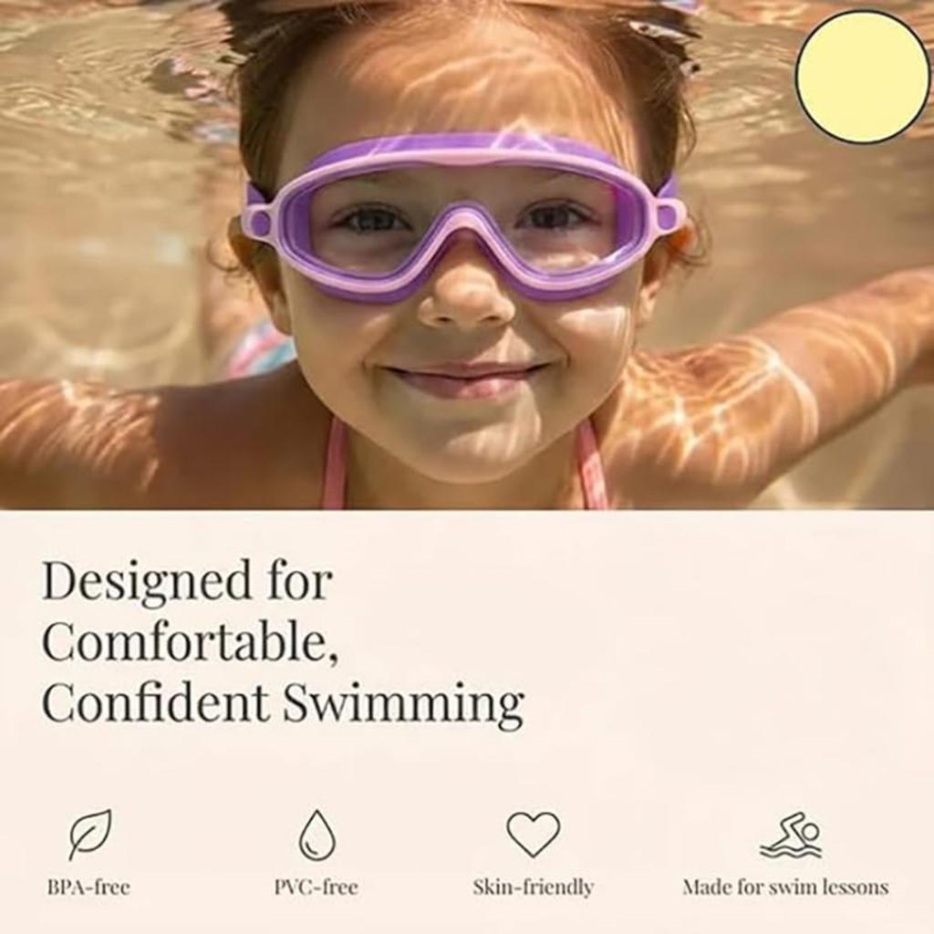 2026 SplashyNew Eyes Goggles for Kids, Wide View Swim Goggles, Anti-UV Anti-Fog Pool Water Swimming Goggles for 3-14