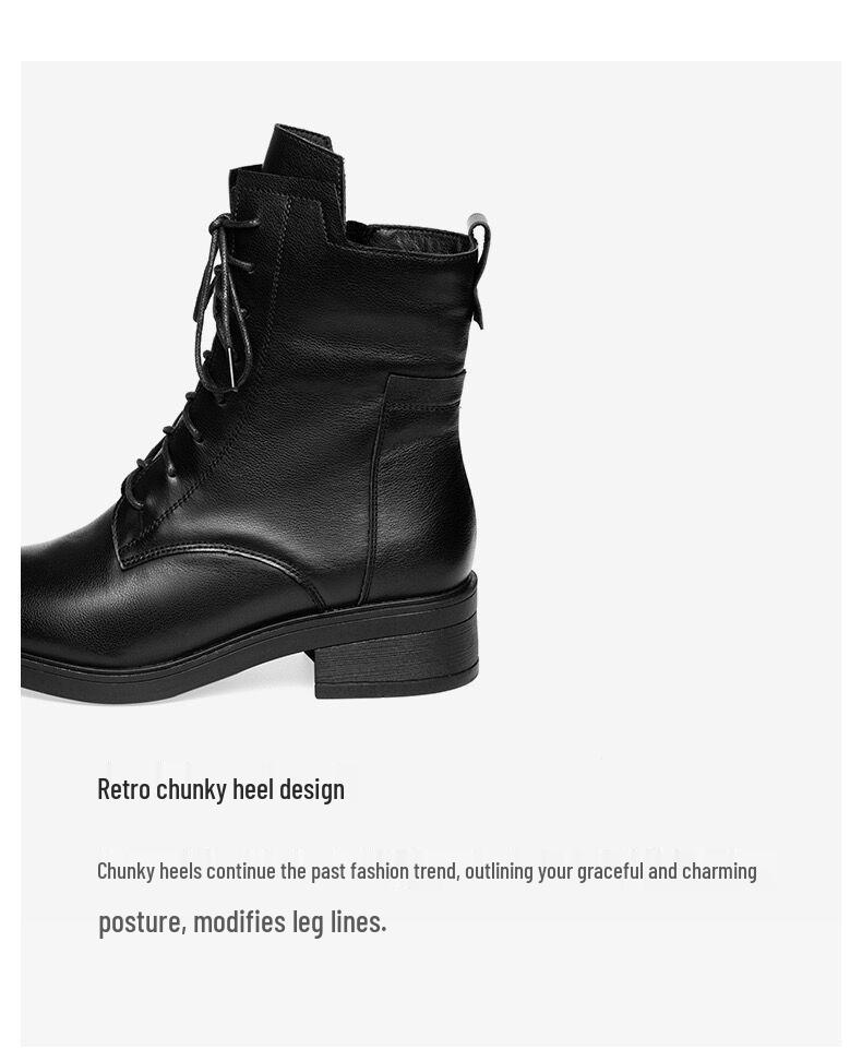 Women's Mid-Calf Tassel Chunky Heel Martin Boots - Low Heel, Plus Velvet, Autumn & Winter, Adult Sizes