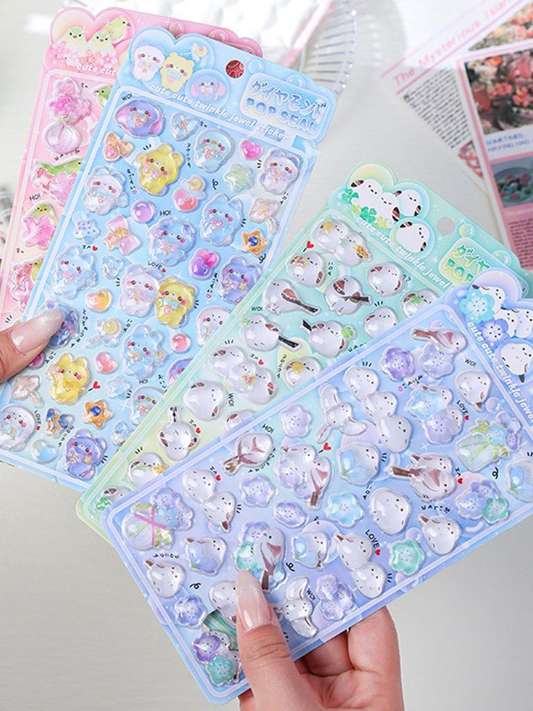 3D Japanese Three-Dimensional Embossed Cute And Fun Stickers Cartoon Cute Decompressed Children'S Decorative Stickers With Bird