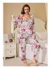 Three-Piece Pajama Set: Robe, Long Pants & Camisole In European & American Sizes
