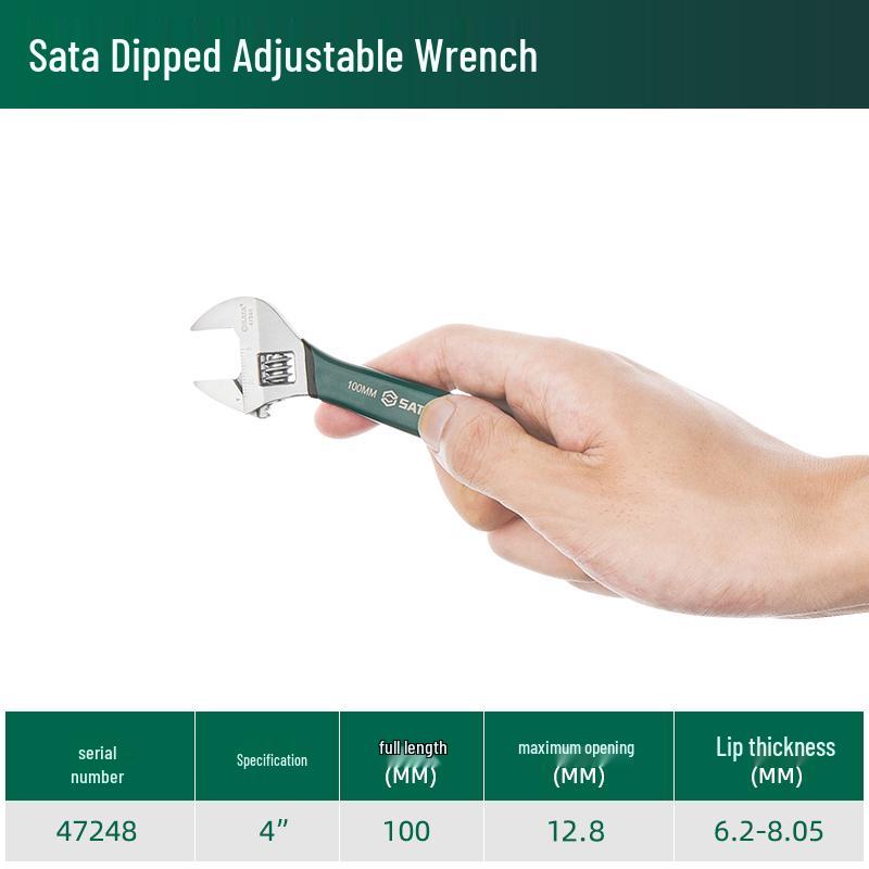 SATA 12-inch Multi-functional Adjustable Open-end Wrench
