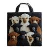 Quilted Tote Bag Cute Sheep Pattern Tote Women Retro Purse Machine Washable Handbag for Daily Errands Commuting Grocery Shopping