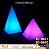 RGB LED Pyramid Night Light - Dimmable Triangular Decorative Lamp for Bar, Stool, Table, Courtyard.