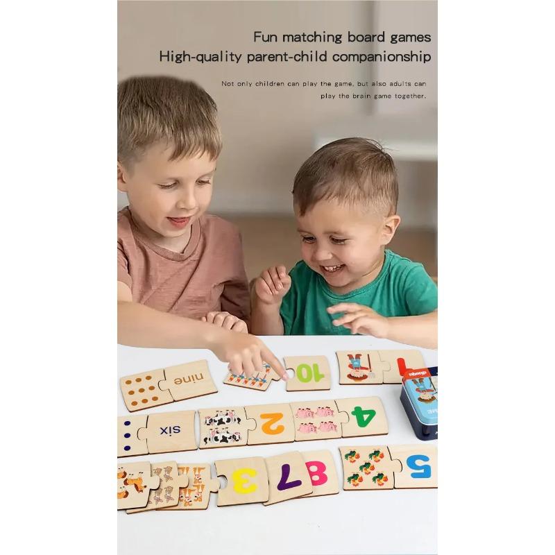Interactive Wooden Learning Toy – Fun Animal & Number Matching Game for Shape Recognition & Early Math Skills, Ideal for Kids