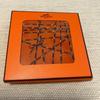 Used HERMES Kare45 Pocket Square Bolduc (Ribbon Pattern) Orange
