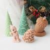 Christmas Themed Silicone Candle Molds Pinecone Acorn Fir Christmas Tree Snowman DIY Aromatherapy Candle Plaster Home Decor Tool