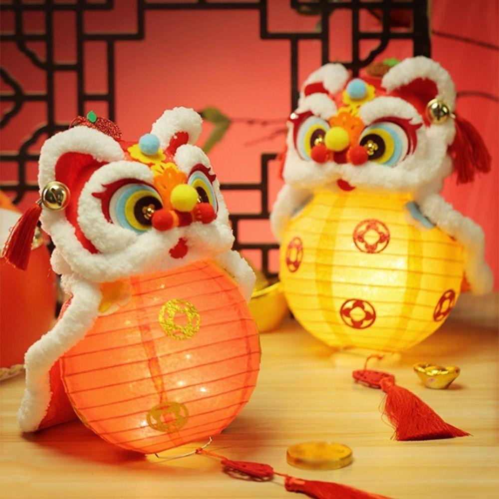 Glowing Glowing Lion Dance Lantern Chinese Style Mid-Autumn Festival Lantern  Kids Gift
