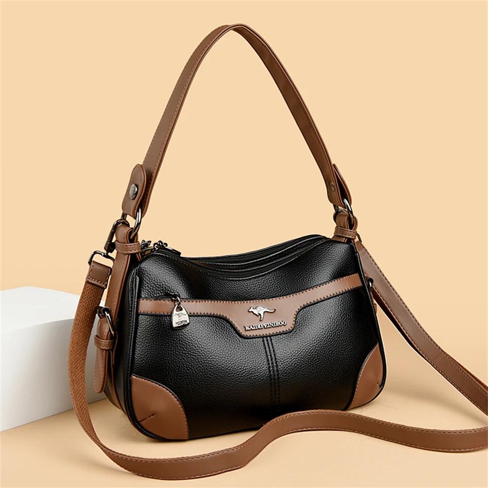 High Quality Soft Faux Pu Leather Shoulder Bags for Women Fashion Ladies Messenger Crossbody Bag Luxury Designer Brand Handbag