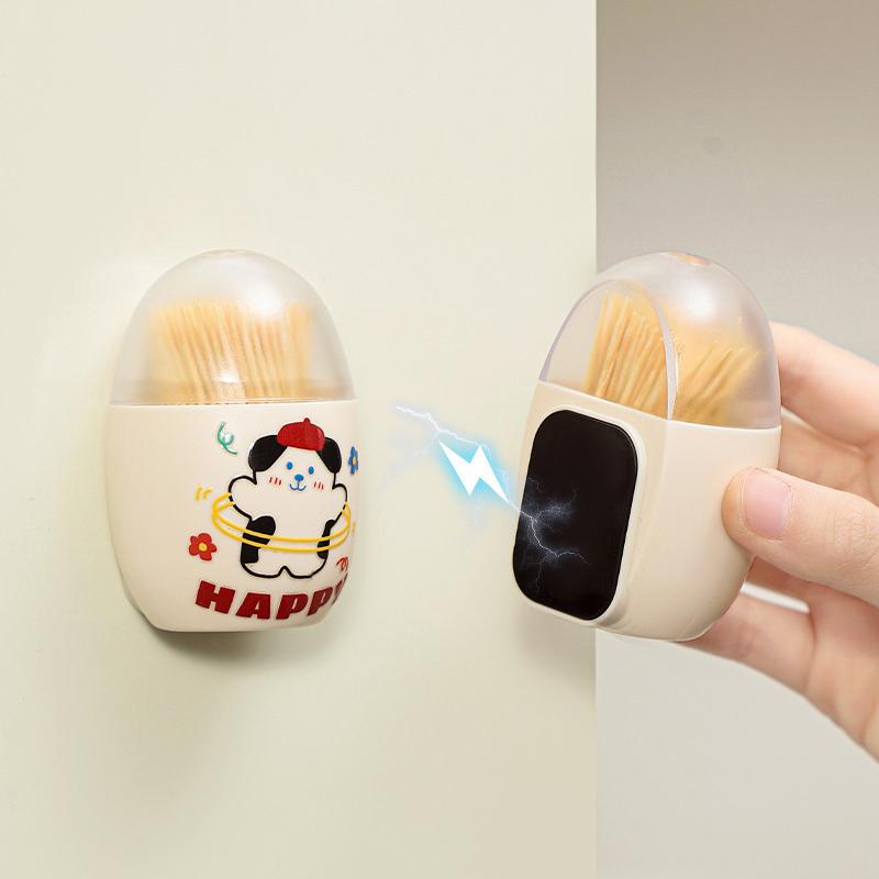 Portable Magnet Toothpick Box Wall-Mounted Object Finishing Box Toothpick Storage Case Classification Cotton Swab Container