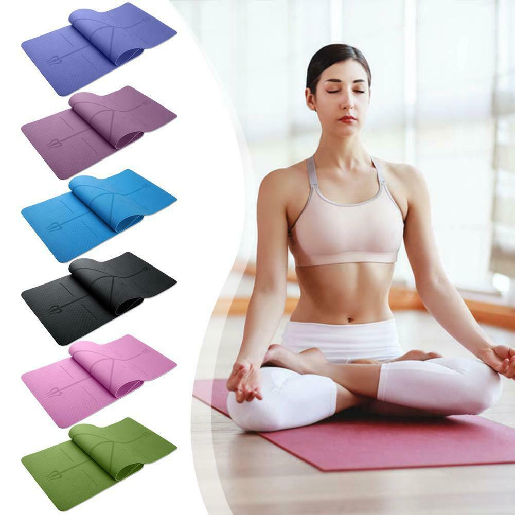 Mat 6mm Yoga Positie Lijn Antislip Tapijt Mat Beginner Milieu Fitness