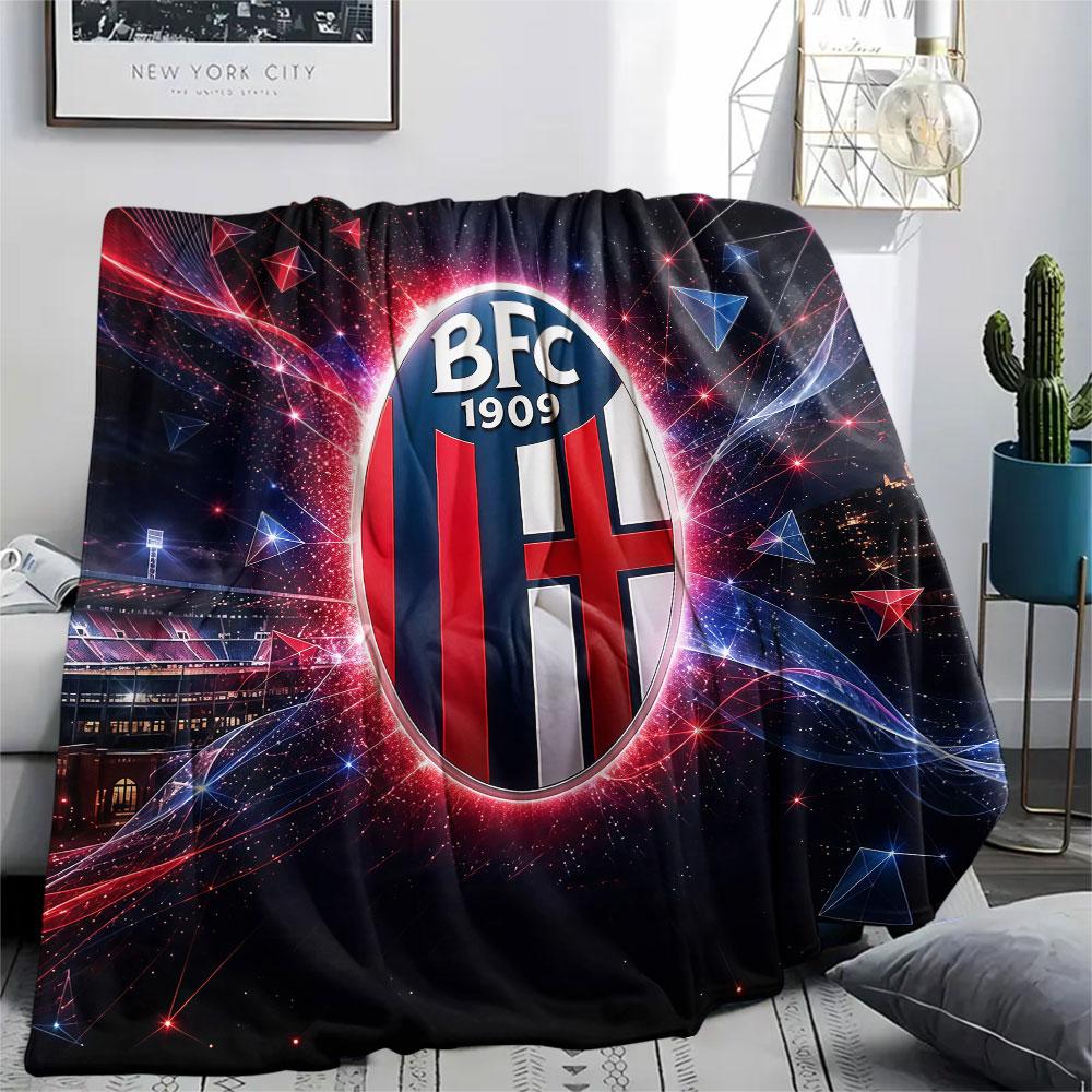 1PC Bologna FC 1909 Patterned Flannel Blanket Suitable For All Seasons for Home Decor Warmth and Comfort Gifts Holiday Present
