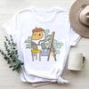 Cartoon Cute Hamster Cartoon Cute Hamster Baby Round Neck Big Size Round Neck Black T-shirt Woman Tops