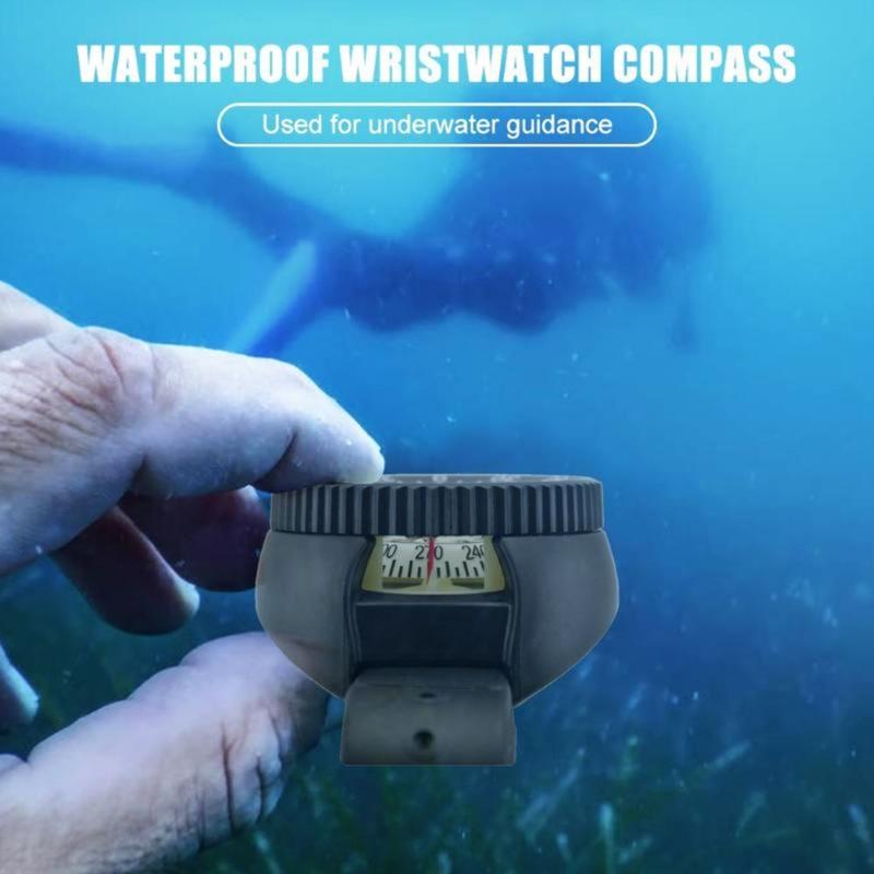 Diving Sighting Wrist Compasses Adjustable Wrist Strap Type Compasses Luminously Dials Compasses for Camping Hiking