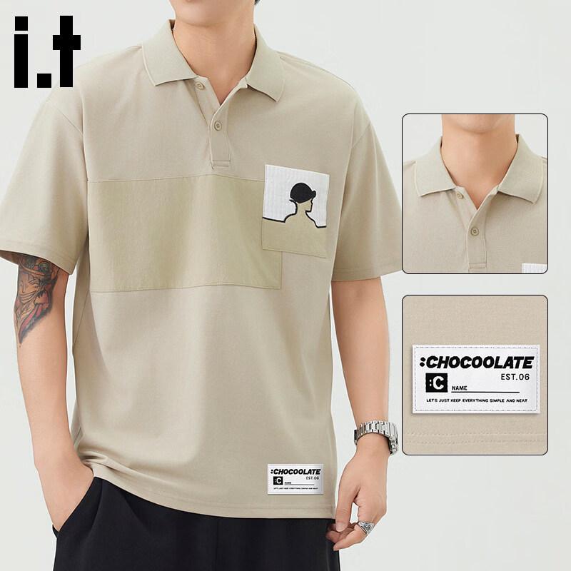 

CHOCOOLATEit Men s Embroidered Print Short Sleeve Polo Shirt M