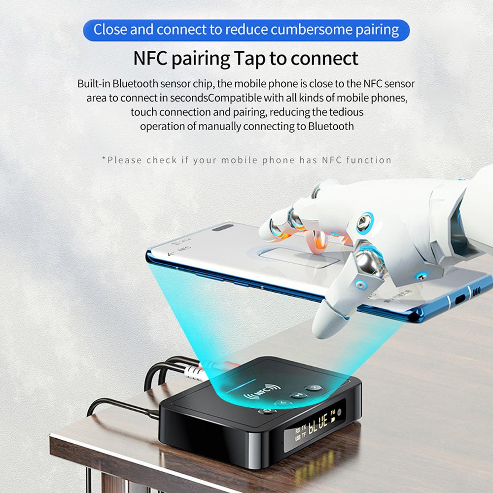 Digital Adapter 3.5mm AUX/RCA/USB U Disk/TF Input Remote Controller M6 Bluetooth 5.4 Rechargeable Bluetooth Receiver Transmitter