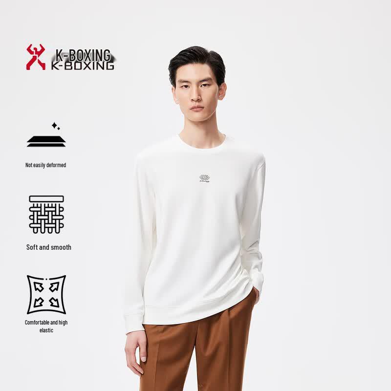 K-Boxing Men s Soft Modal Business Sweatshirt BTWR3305 XL грязно-белый