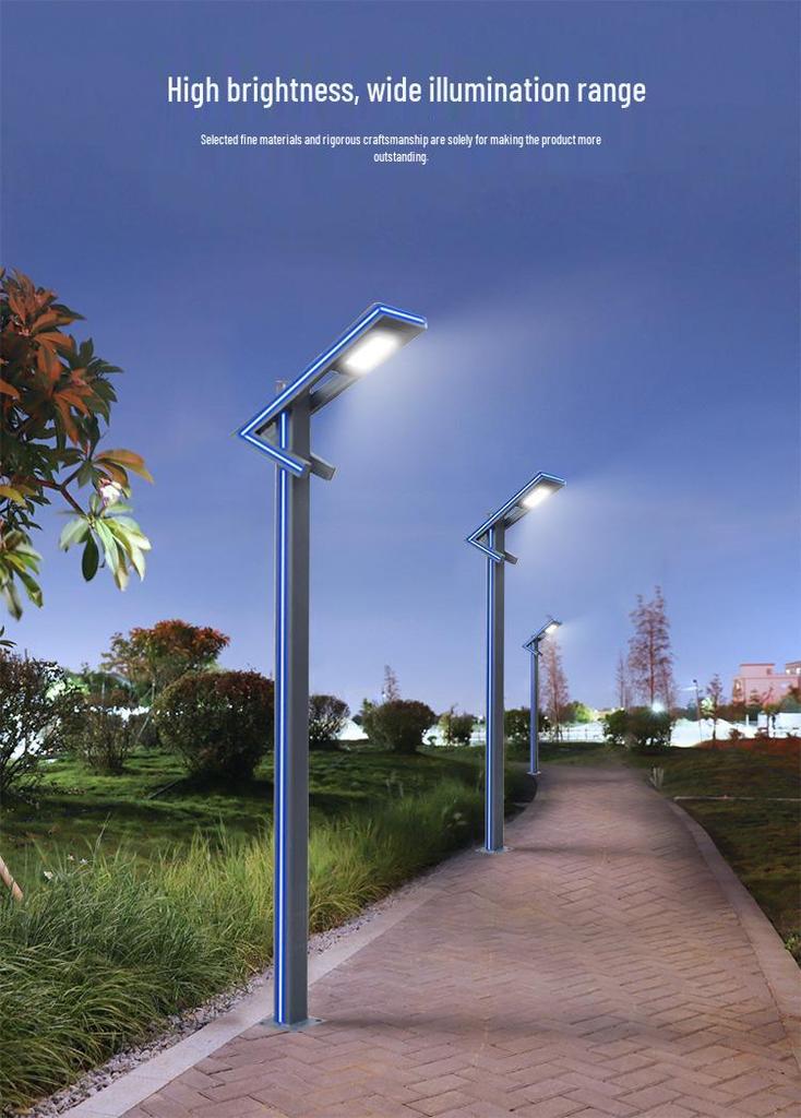 3m Aluminum Alloy 7-Shape LED Courtyard Light with Color-Changing Feature, Double Pole, Square Design