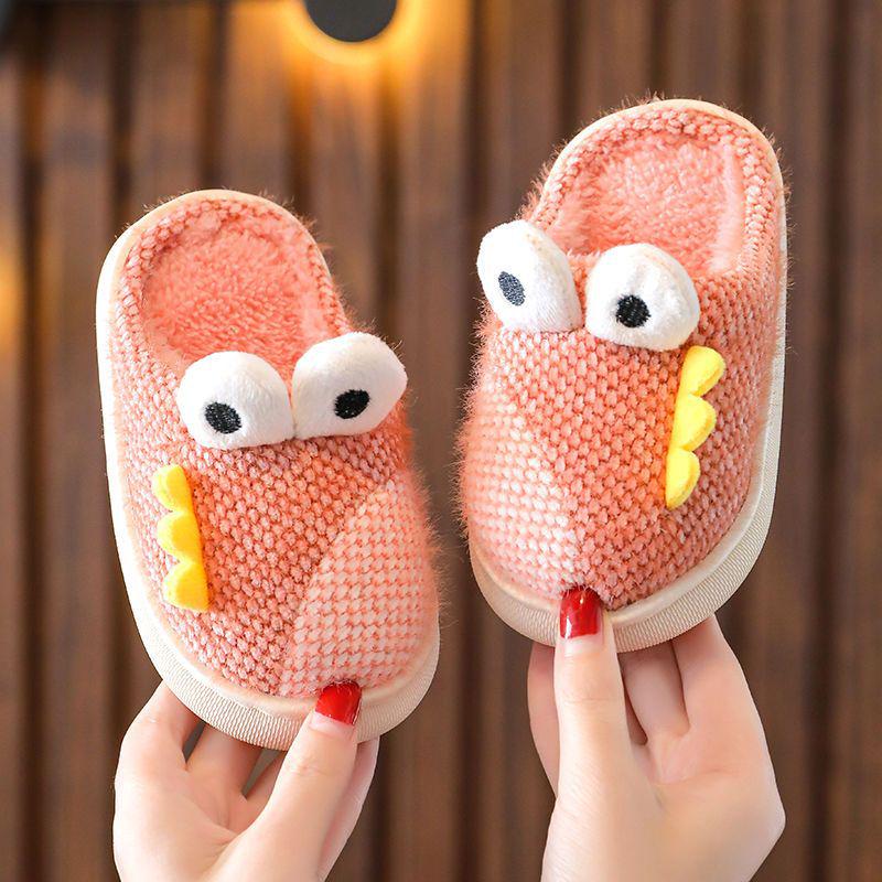 

Children s Cartoon Winter Slippers - Non-slip Indoor Shoes for Boys & Girls with Velvet, Parent-Child Matching Size 30/31, Length 19cm