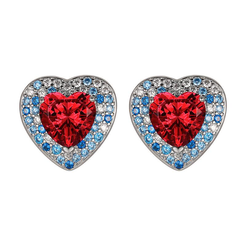 Schmuckset Meeresherz Ohrringe Halskette Ring Damenstil Heiß in Europa Amerika Liebe Mode Luxus