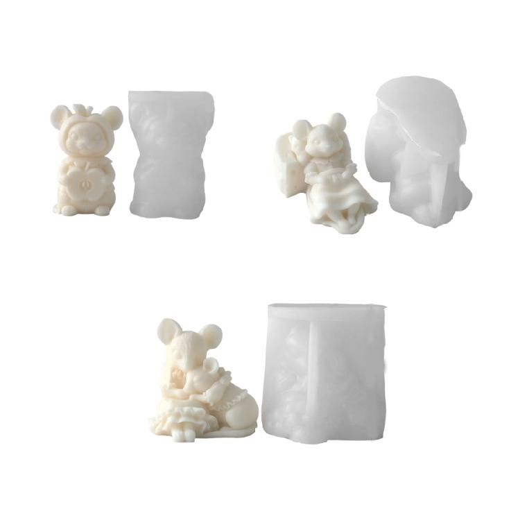 Food Grade Mouse Shaped Flexible Forms Set Of 3 For Creative DIY Projects And Home Improvement