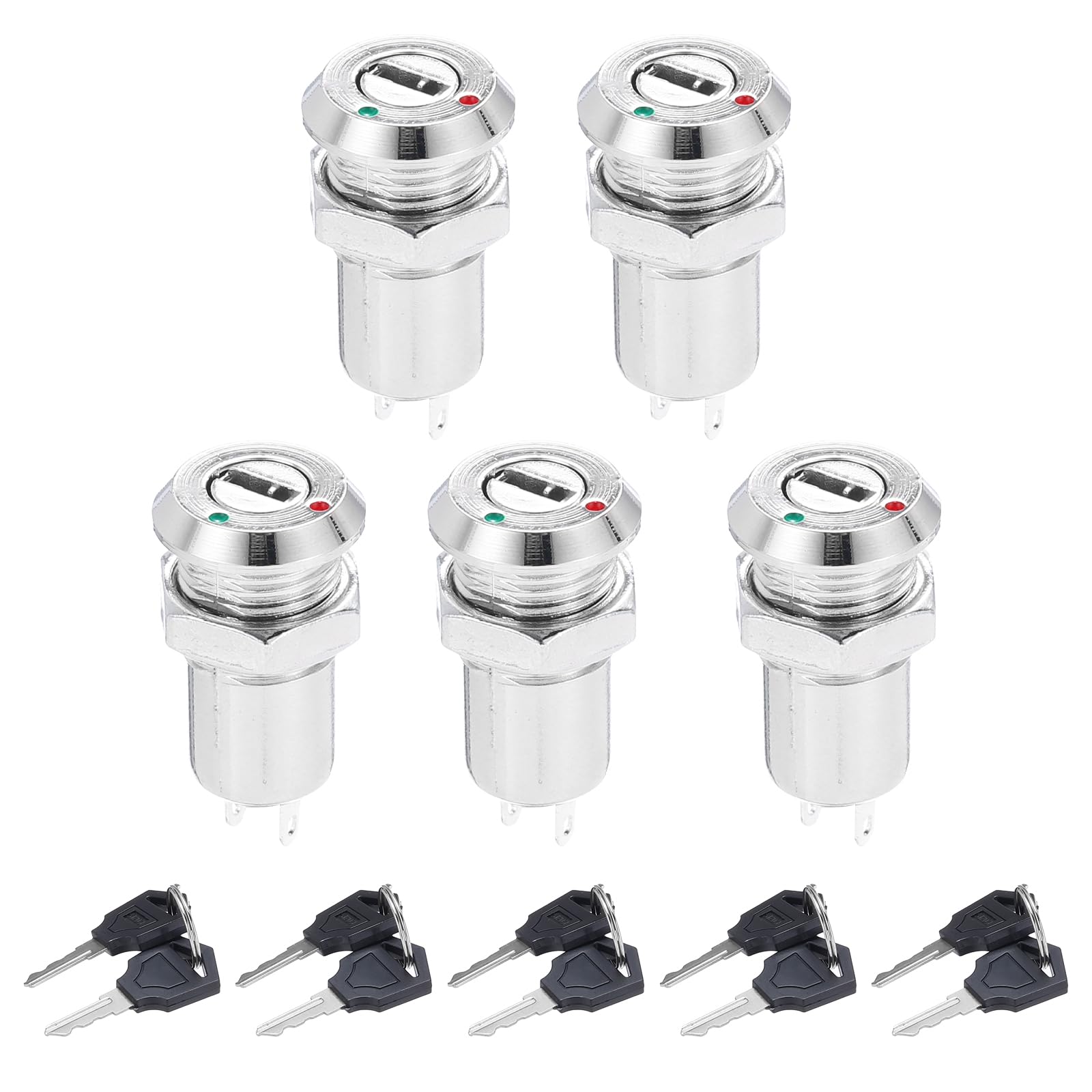 

uxcell 5Pcs 2 Position NO NC Electric Key Lock Push Button Switch S1203 11.5mm