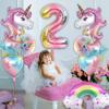 Unicorn Digital Balloon Set for Children's Birthday Party Rainbow 1-9 Birthday Party Balloon Decoration