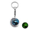 Pingente de Chaveiro Luminoso, Pingente de Lua Giratório, Chaveiro de Metal para Pendurar, Presente