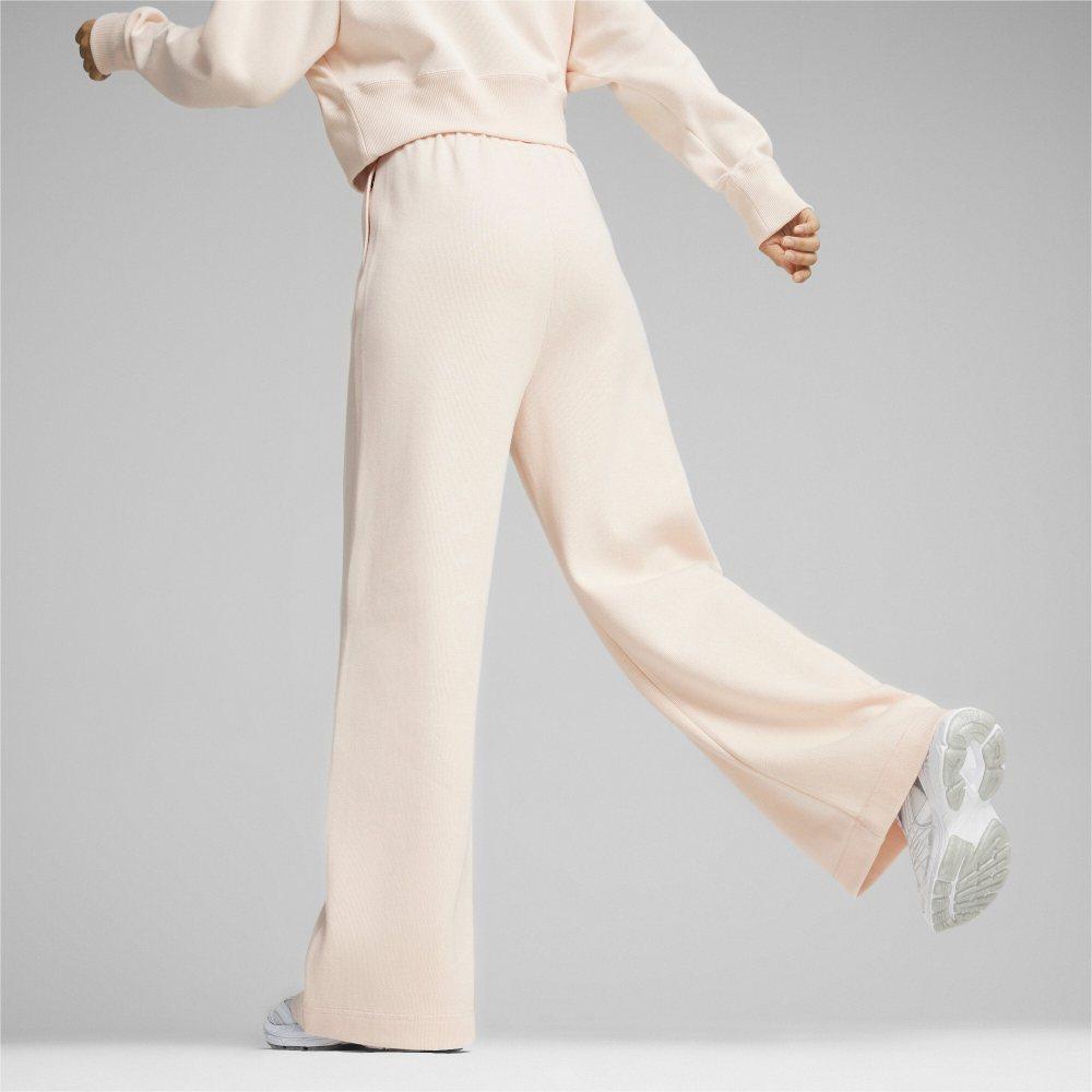 Puma Classics+ Relaxed Sweatpants Solid Color Letter Embroidery Design Mid-Waist Drawstring Casual Pants Women Bottoms Peach 626045-64