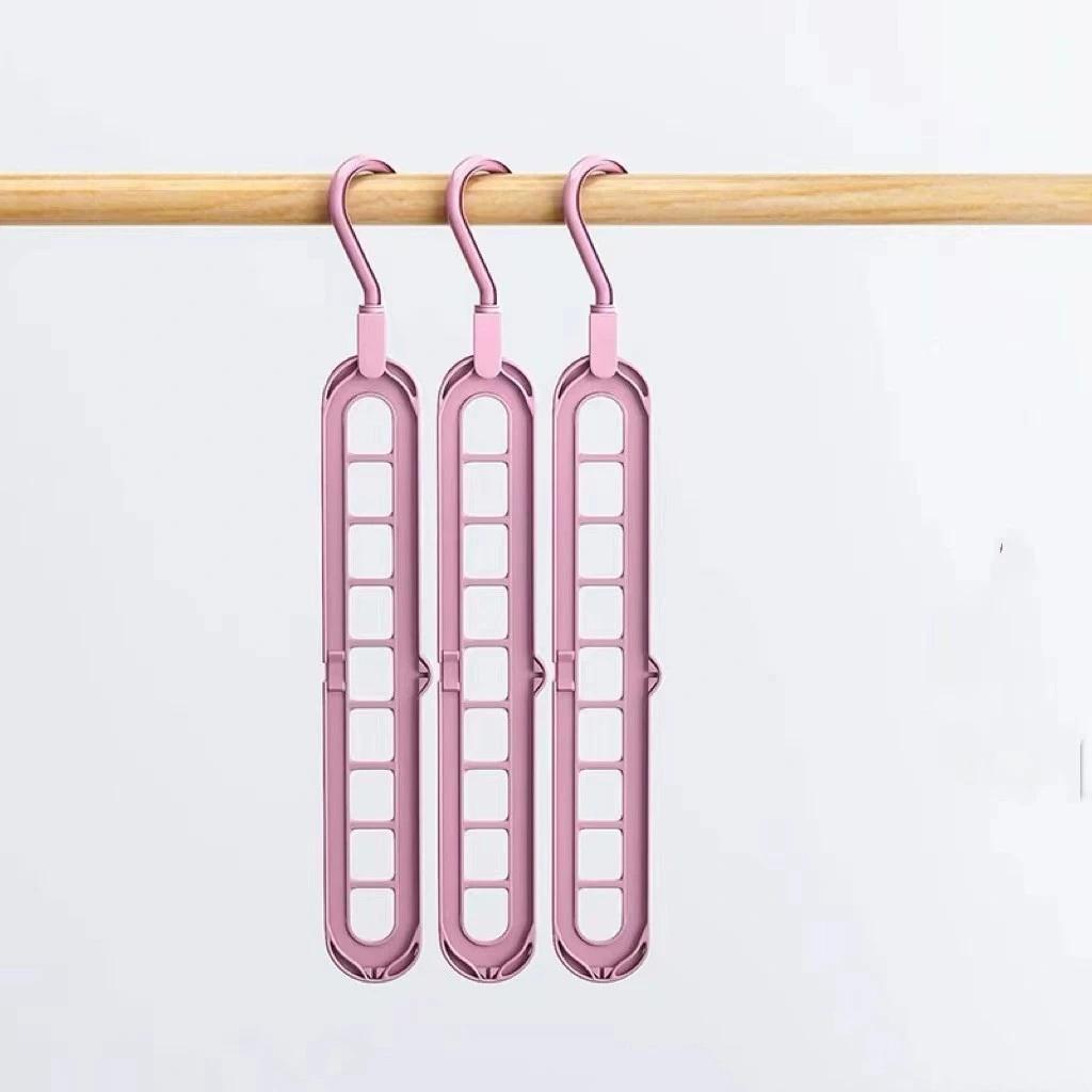 3PCS/1PC 360 Degree Rotation Magic Hanger 9 Hole Household Storage Coathanger Folding Hanger