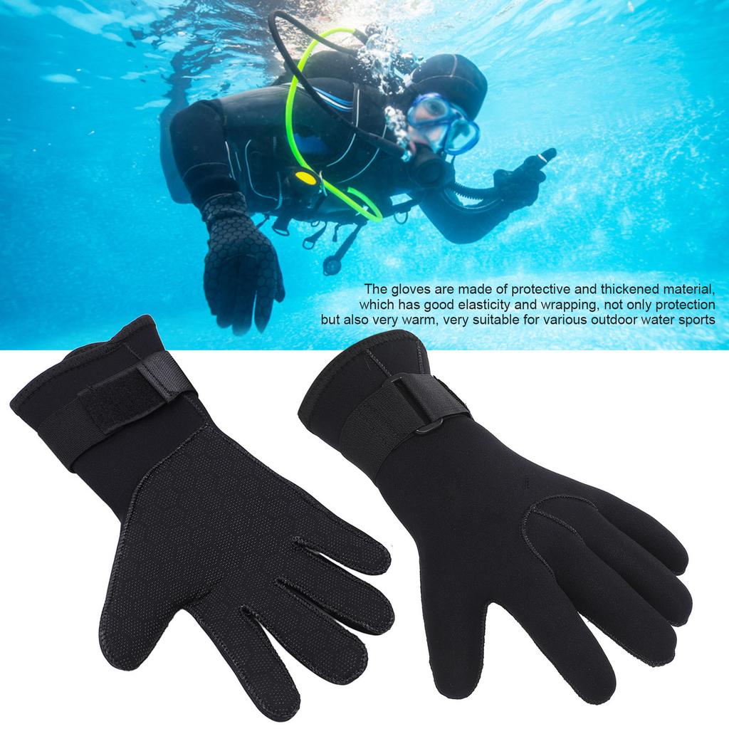 2 Pcs Diving Gloves 5MM Comfortable Non Slip Thickened Warm Wear Resistant Handguard Diving Gloves