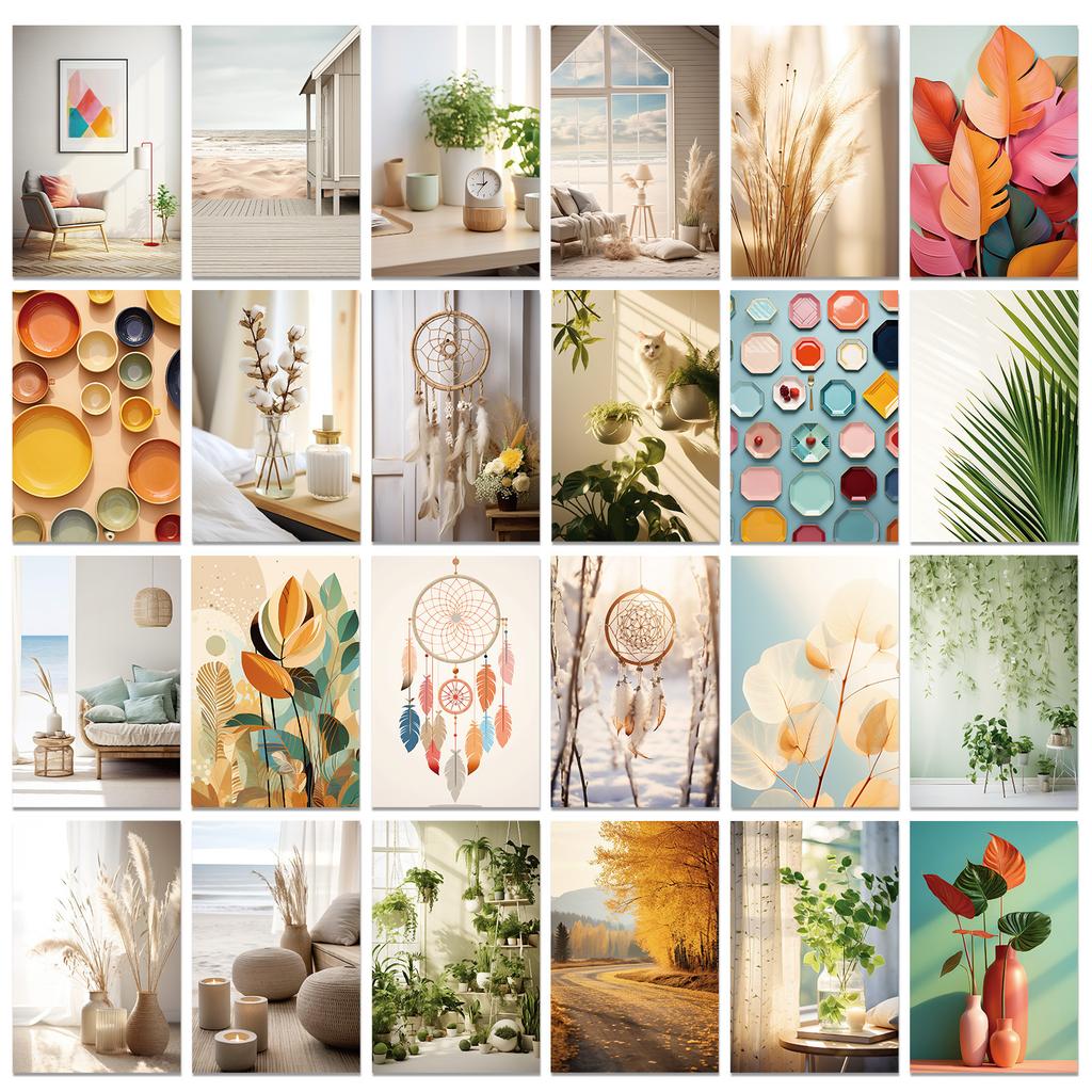 50 Nordic Style Cards, Handwritten Romantic Text Postcards, Retro Literary Greeting Cards, Photography Soft Cover Cards