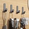 5PCS Adhesive Wall Hooks No Drill Strong Load-Bearing Hooks Durable Carbon Steel Hooks for Bathroom Kitchen Coat Towels
