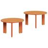 Coffee Table Set 2 Pcs Wax Brown Solid Pine Wood