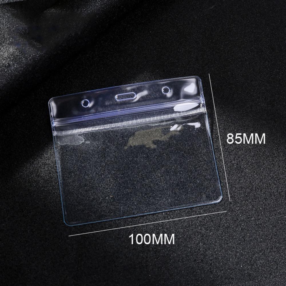 1PC Simple PVC Sealed Card Sleeve Transparent Vertical/Horizontal Name Card Protector Cover Waterproof Employee Card Case
