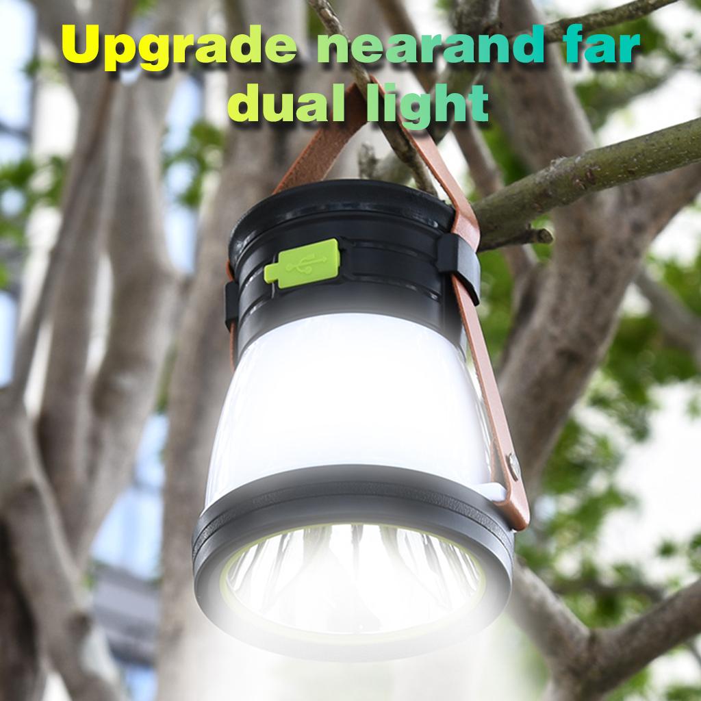 Solar Tent Lantern with Power Bank Function, Long Lasting,COB+LED Dual Light,USB Backup,Perfect for Camping,Hiking,Power Outage